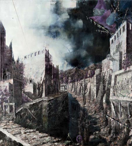 Tag der geschlossenen Tür/Turin · Day of the Closed Door/Turin - Painting by Michael Kunze