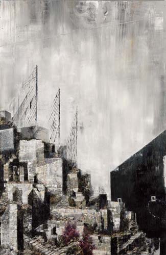 Arbeitsplatz/Tipasa II · Workplace/Tipasa II - Painting by Michael Kunze
