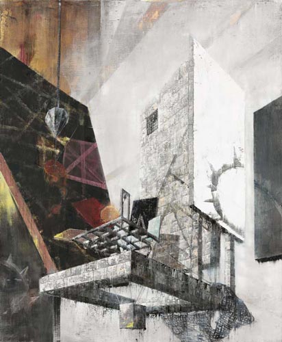 Atelier/Glocke · Studio/Bell - Painting by Michael Kunze