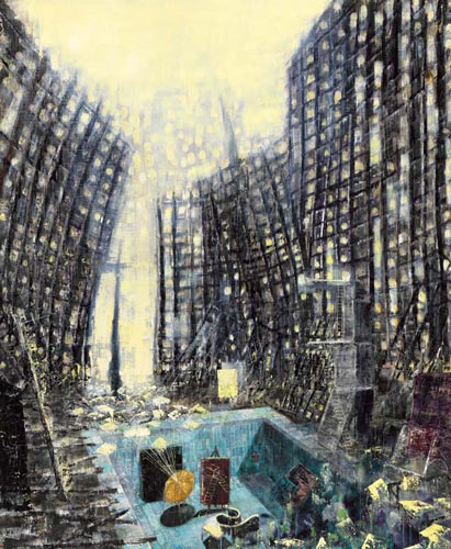 Atelier/Loge · Studio/Lodge - Painting by Michael Kunze