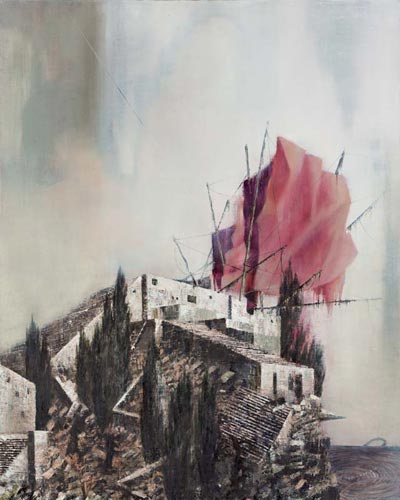 Nach Tsalal, Außen I · After Tsalal, Outside I - Painting by Michael Kunze