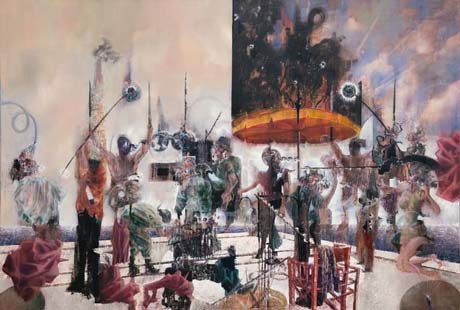 Nach Tsalal, Dach I · After Tsalal, Roof I - Painting by Michael Kunze