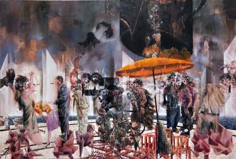 Nach Tsalal, Dach II · After Tsalal, Roof II - Painting by Michael Kunze