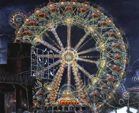 Dritter Mittag/Detail (Uhrenvergleich) · Third Noon/Detail (Synchonizing Watches) - Painting by Michael Kunze