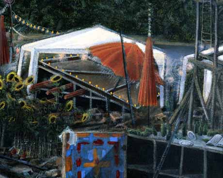 Dritter Mittag/Detail (Uhrenvergleich) · Third Noon/Detail (Synchonizing Watches) - Painting by Michael Kunze