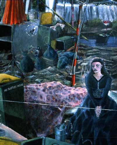Dritter Mittag/Detail (Uhrenvergleich) · Third Noon/Detail (Synchonizing Watches) - Painting by Michael Kunze