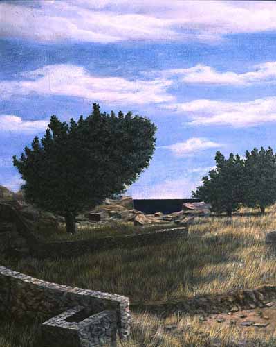 Vierter Mittag (Flügelspitze) · Forth Noon - Detail (Pinion) - Painting by Michael Kunze