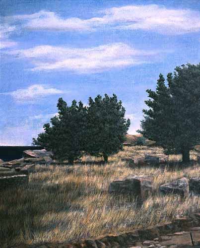 Vierter Mittag (Flügelspitze) · Forth Noon - Detail (Pinion) - Painting by Michael Kunze