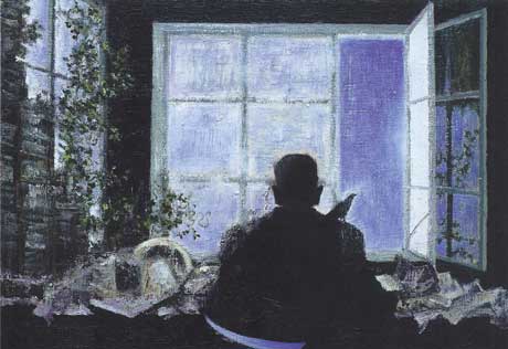 Martin Heidegger - Painting by Michael Kunze