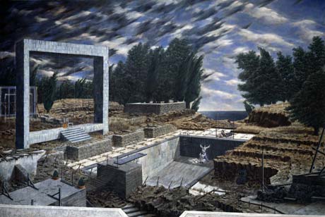 Achter Mittag (Flugwetter) · Eighth Noon (Flyable Weather) - Painting by Michael Kunze