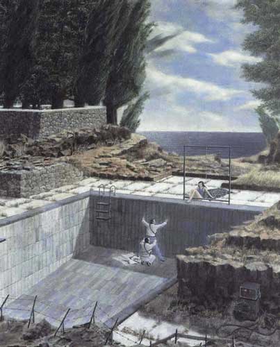 Achter Mittag (Flugwetter)/Detail · Eighth Noon (Flyable Weather)/Detail - Painting by Michael Kunze