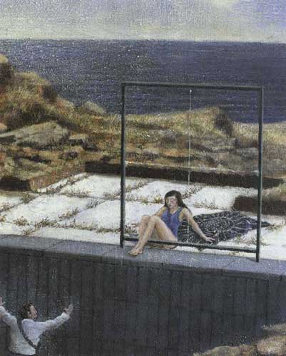 Achter Mittag (Flugwetter)/Detail · Eighth Noon (Flyable Weather)/Detail - Painting by Michael Kunze