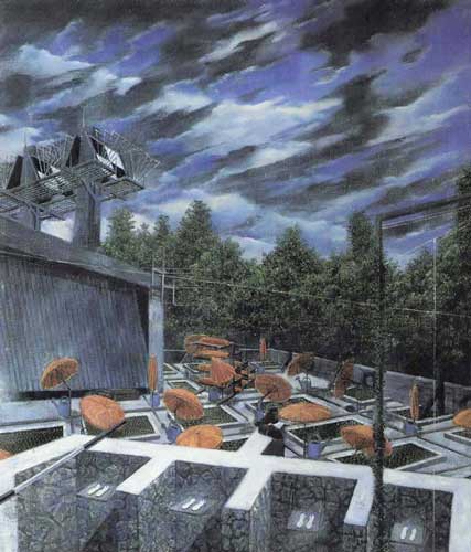 Projektion vor Fluchtversuch · Projection before Escape Attempt - Painting by Michael Kunze