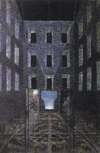 Projektion unterbrochen · Projection Interrupted - Painting by Michael Kunze