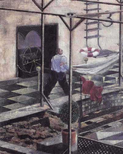Siebter Mittag (Platz Null)/Detail · Seventh Noon (Place Zero) - Painting by Michael Kunze