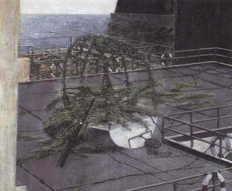 Siebter Mittag (Platz Null)/Detail · Seventh Noon (Place Zero) - Painting by Michael Kunze