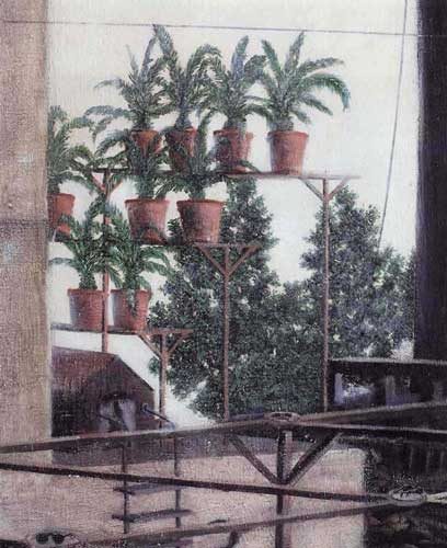 Siebter Mittag (Platz Null)/Detail · Seventh Noon (Place Zero) - Painting by Michael Kunze