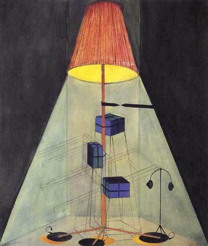 Modell für Projektor · Model for Projector - Painting by Michael Kunze